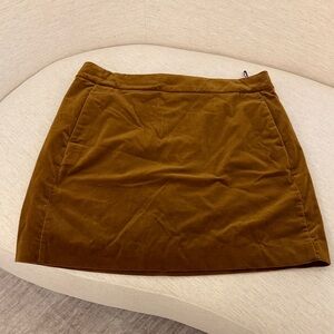 J. Crew Copper Velvet Mini Skirt